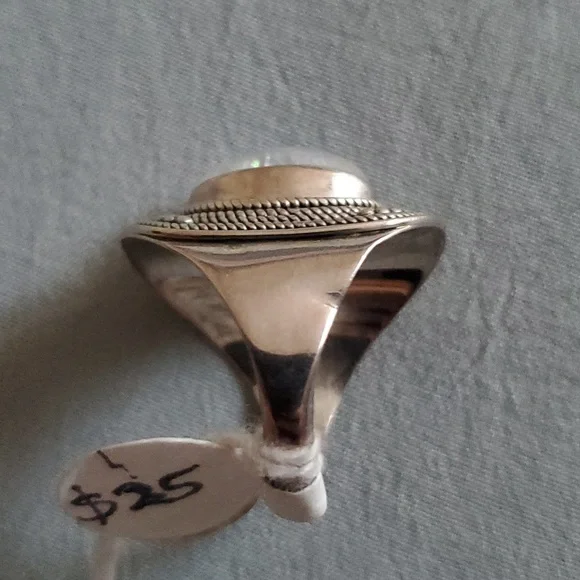 SG's Rainbow Moon Stone Ring made in India - Picture 12 of 16